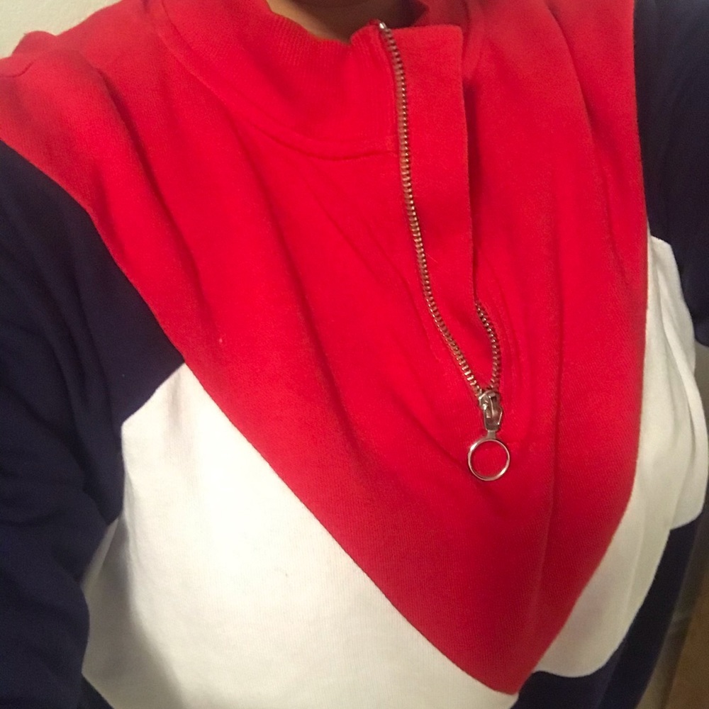 ASOS||Retro Color Block Half-Zip Pull Over - Picture 4 of 4
